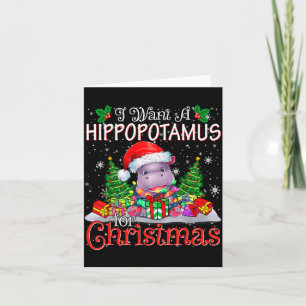 Cartão Eu Quero Um Natal Hiptamus Xmas Hip Amante Menino