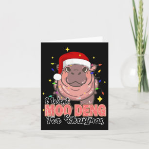 Cartão Eu Quero Uma Caneta De Moo Para As Luzes De Natal 