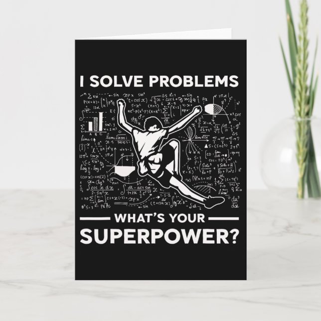 Cartão Eu Resolvo Problemas Qual É Seu Superpoder Boulder (Frente)