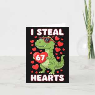 Cartão Eu Roubo Corações 67 Trex Crianças Valentines Meme