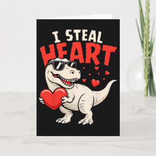 Cartão Eu Roubo Corações Dinossauros Valentines Para Meni