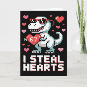 Cartão Eu Roubo Corações T Rex Dinossauro Engraçado Dia d