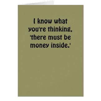 Cartão Eu sei o que você está pensando, 'lá devo ser