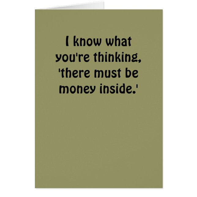 Cartão Eu sei o que você está pensando, 'lá devo ser (Frente)