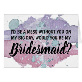 Cartão Eu seria uma bagunça sem você no meu grande dia