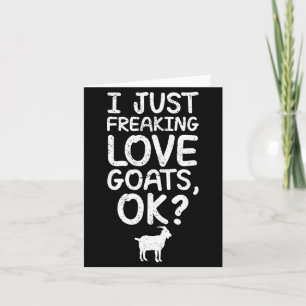 Cartão Eu simplesmente amo cabras, Ok_ Citação engraçada