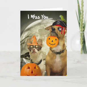 Cartão Eu sinto sua falta do cachorro do Chihuahua Hallow