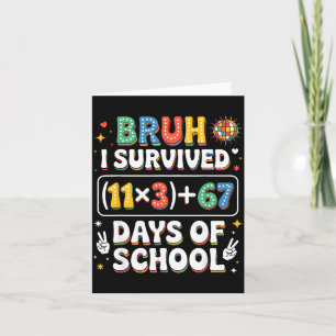 Cartão Eu Sobrevivi 100 Dias Escola Bruh Groovy Equação M