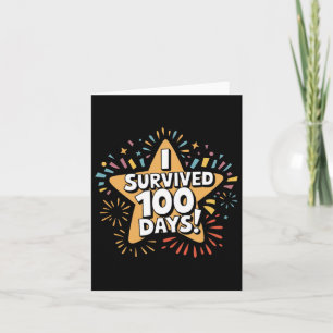Cartão Eu Sobrevivi 100 Dias para a Celebração das Estrel