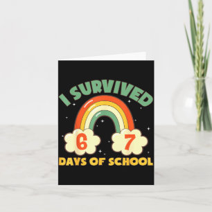 Cartão Eu Sobrevivi 67 Dias De Escola Meme Engraçado Estu
