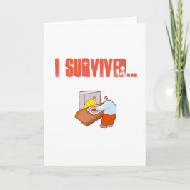 Cartão Eu Sobrevivi à cantina do hospital