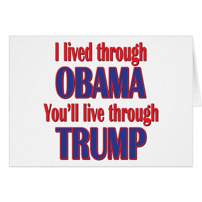 Cartão Eu sobrevivi a Obama (Frente Horizontal)