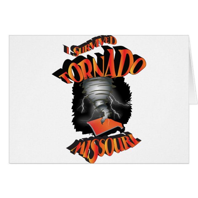 Cartão Eu Sobrevivi a Tornado Missouri (Frente Horizontal)