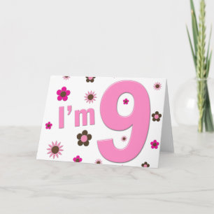 Cartão Eu Sou 9 Flores Rosa e Marrom
