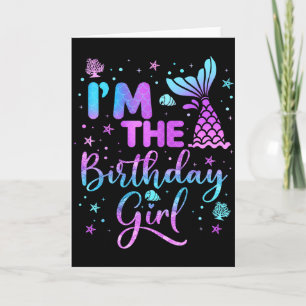 Cartão Eu Sou A Menina Do Aniversário Sereia Preguiçosa D