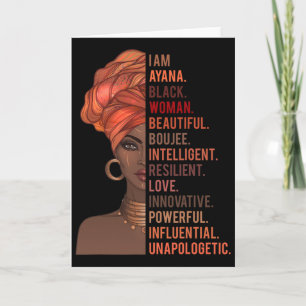 Cartão Eu Sou Ayana Mulher Negra Mês da História Orgulho