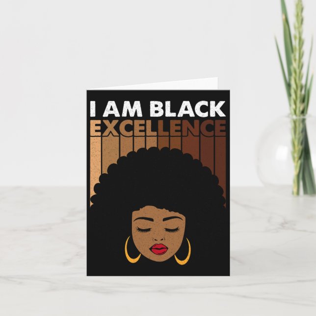 Cartão Eu Sou Excelência Negra Juneteenth Celebra Afro Bl (Frente)