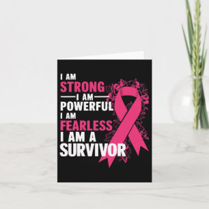 Cartão Eu Sou Forte E Poderosa Cancer De Mama Sem Corante