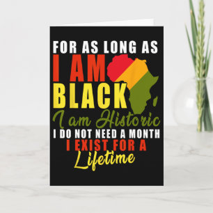Cartão Eu Sou História Negra Vida Inteira Camiseta Legal
