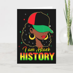Cartão Eu Sou Mês da História Negra Menina Com Tranças Mu