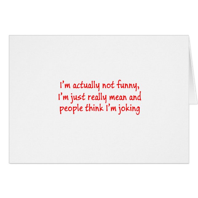 Cartão Eu sou muito má (Frente Horizontal)