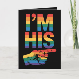 Cartão Eu sou o Casal dele a corresponder ao orgulho LGBT