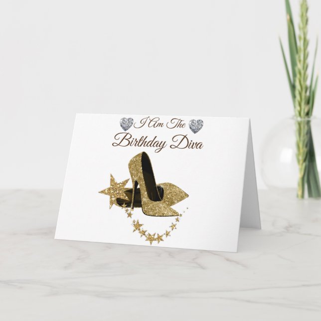 Cartão Eu sou o Diva de Aniversário (Frente)