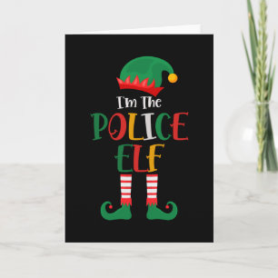 Cartão Eu sou o Elfo da Polícia Natal 2021 Correspondente