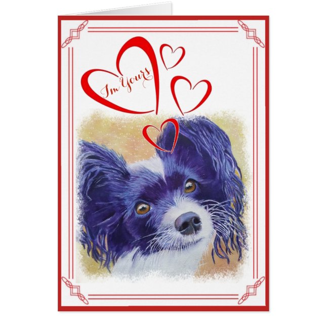 CARTÃO EU SOU O SEU NAMORADOS DE PAPILÃO NEGRO E BRANCO (Frente)