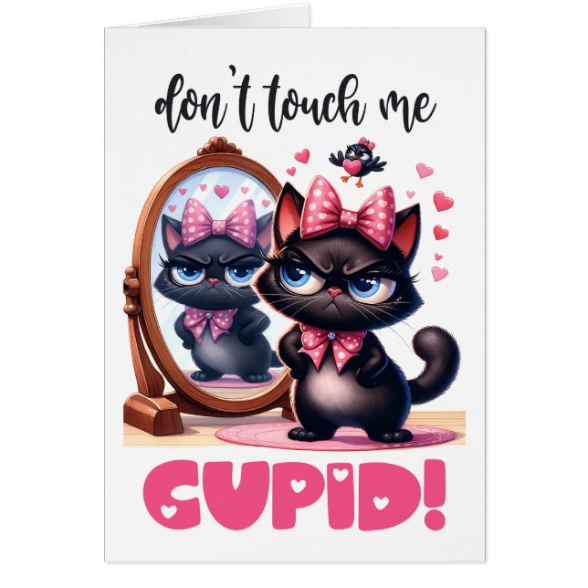 Cartão Eu sou solteiro Grumpy Cat Card (Frente)