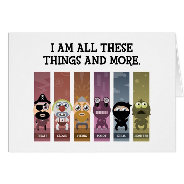 Cartão Eu sou todas estas coisas e mais (Frente Horizontal)