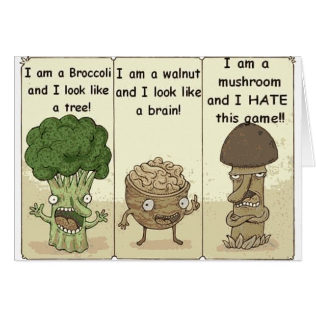 Cartão Eu sou um cogumelo (Frente Horizontal)