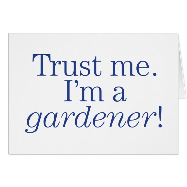 Cartão Eu sou um jardineiro (Frente horizontal)