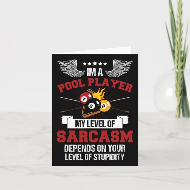 Cartão Eu Sou Um Jogador De Piscina Engraçado Sarcasmo Bi (Frente)