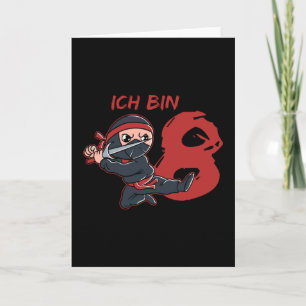 Cartão Eu Sou um Lutador Ninja de 8 Anos