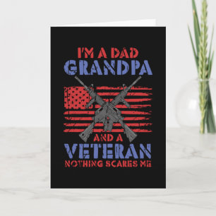 Cartão Eu sou um pai avô e veterano - Herói Veterano