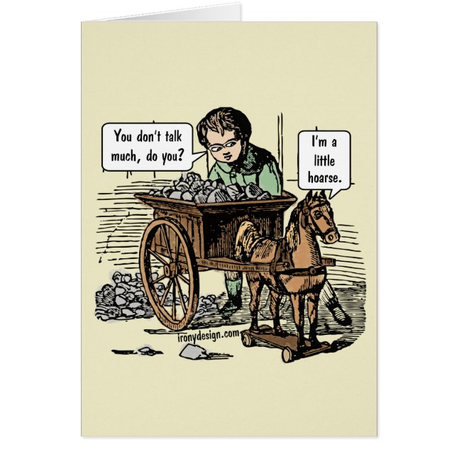 Cartão Eu sou um pequeno capuz! Horse Pun (Frente)