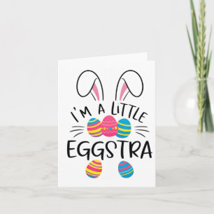 Cartão Eu sou um pequeno Eggstra Engraçado Páscoa Coelhin