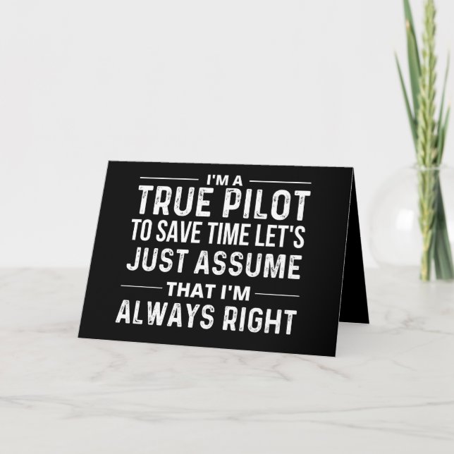 Cartão Eu sou um piloto... para economizar vamos de tempo (Frente)