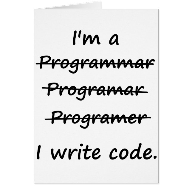 Cartão Eu sou um programador que eu escrevo o Speller do (Frente)