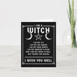 Cartão Eu Sou Uma Bruxa Wicca Fantasia de Halloween Pagã