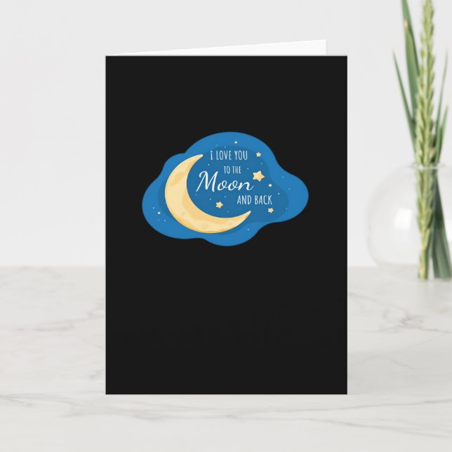 Cartão Eu Te Amo Até a Lua e de Volta Estética Moderna (Frente)