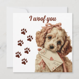 Cartão Eu te amo Cachorrinho Antigo Dia dos Namorados