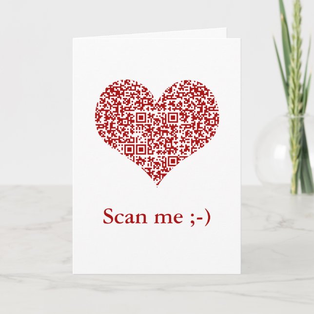 Cartão Eu te amo! Eu te amo! Eu te amo! Código de QR (Frente)