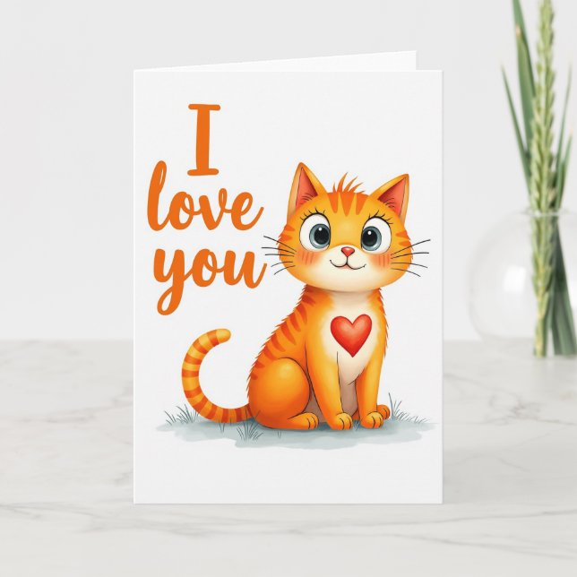 Cartão Eu Te Amo Kitty Cat (Frente)