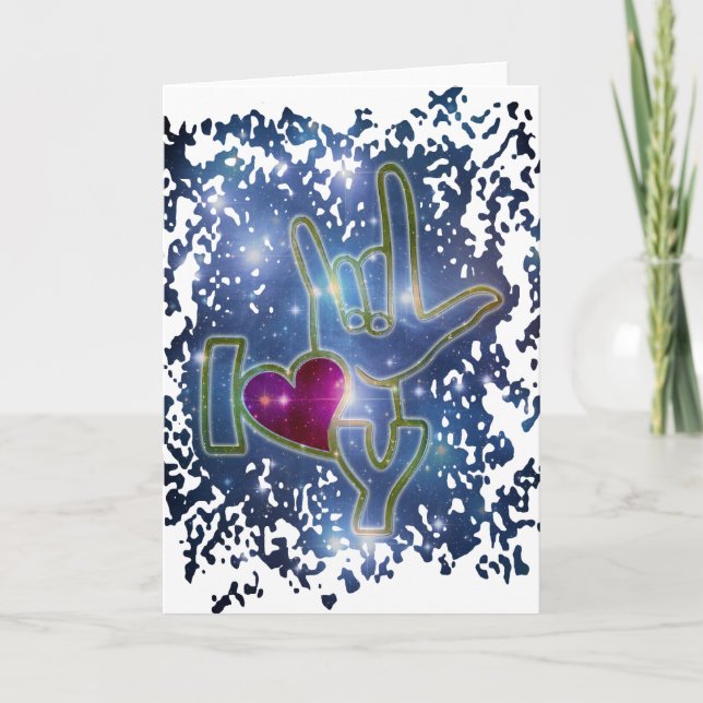 Cartão EU TE AMO / linguagem gestual (Frente)