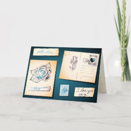 Cartão Eu te amo mãe, carta