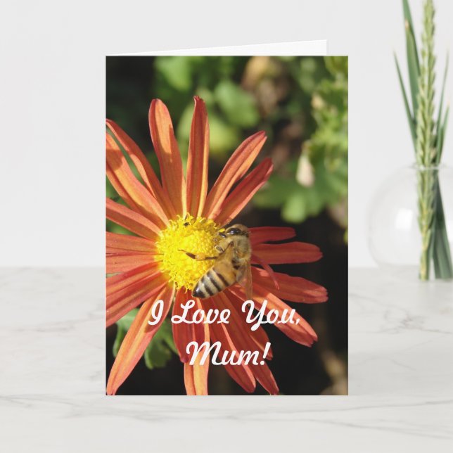 Cartão Eu Te Amo, Mãe, Dia de as mães (Frente)