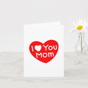 Cartão Eu Te Amo Mãe Dia de as mães Coração Vermelho Boni