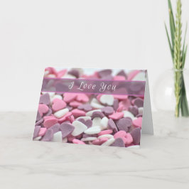 Cartão Eu te amo meu doce Namorados com coração de açúcar